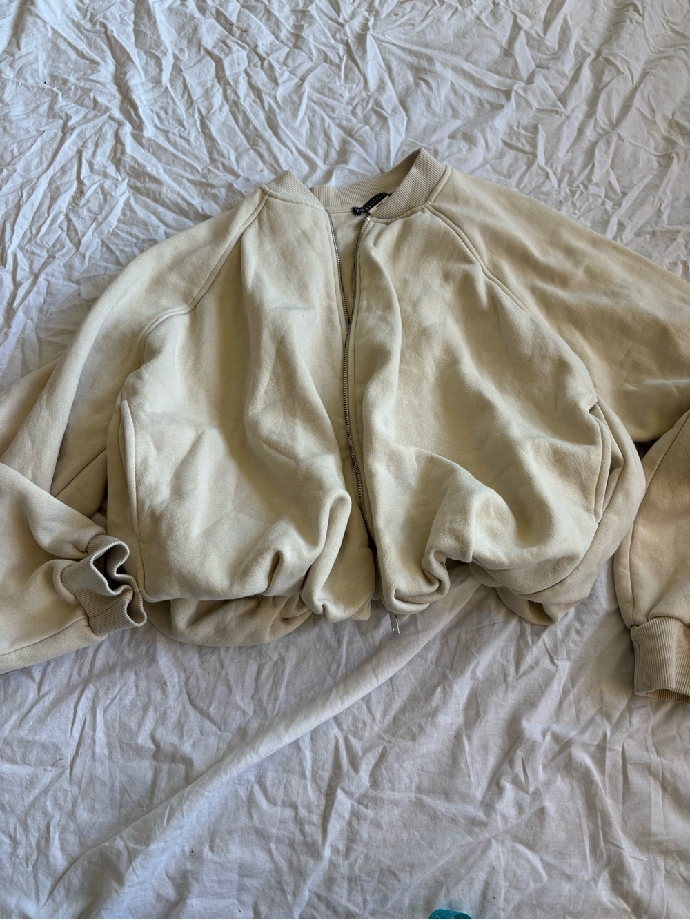 Zara Cream Bomber Jacket